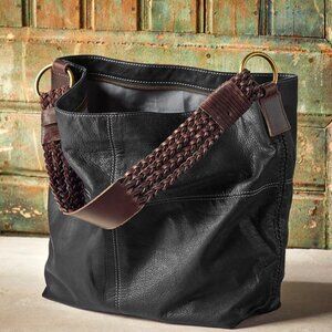 Carbon2Cobalt "All-In Bag" Leather Shoulder Bag- New Without Tags